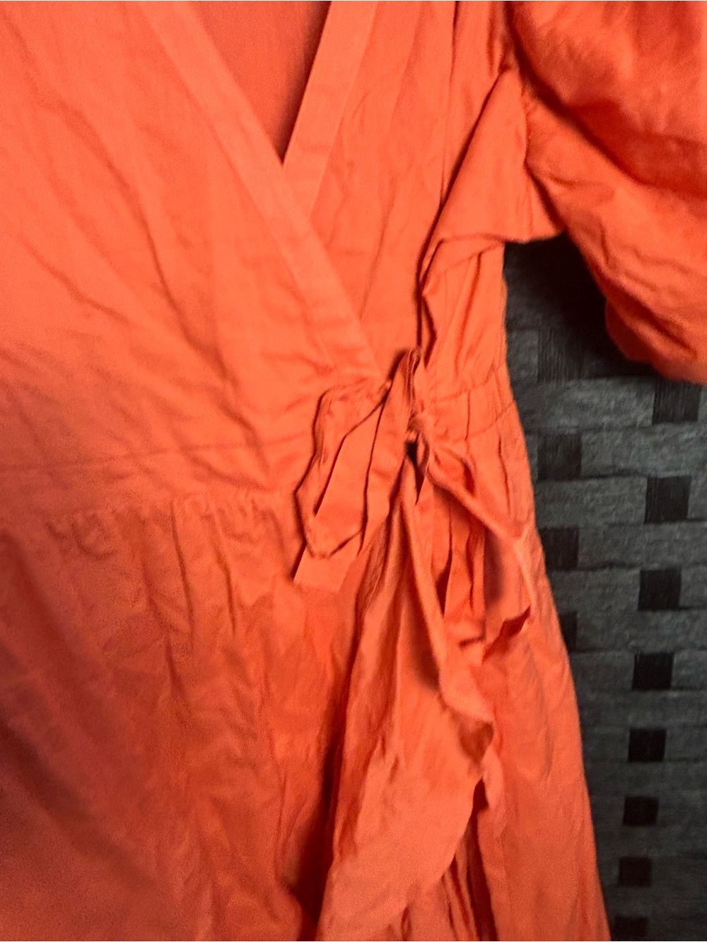 VENUE Women's Wrap Ruffle Dress – Orange SIZE 12 NWOT - Picture 8 of 13